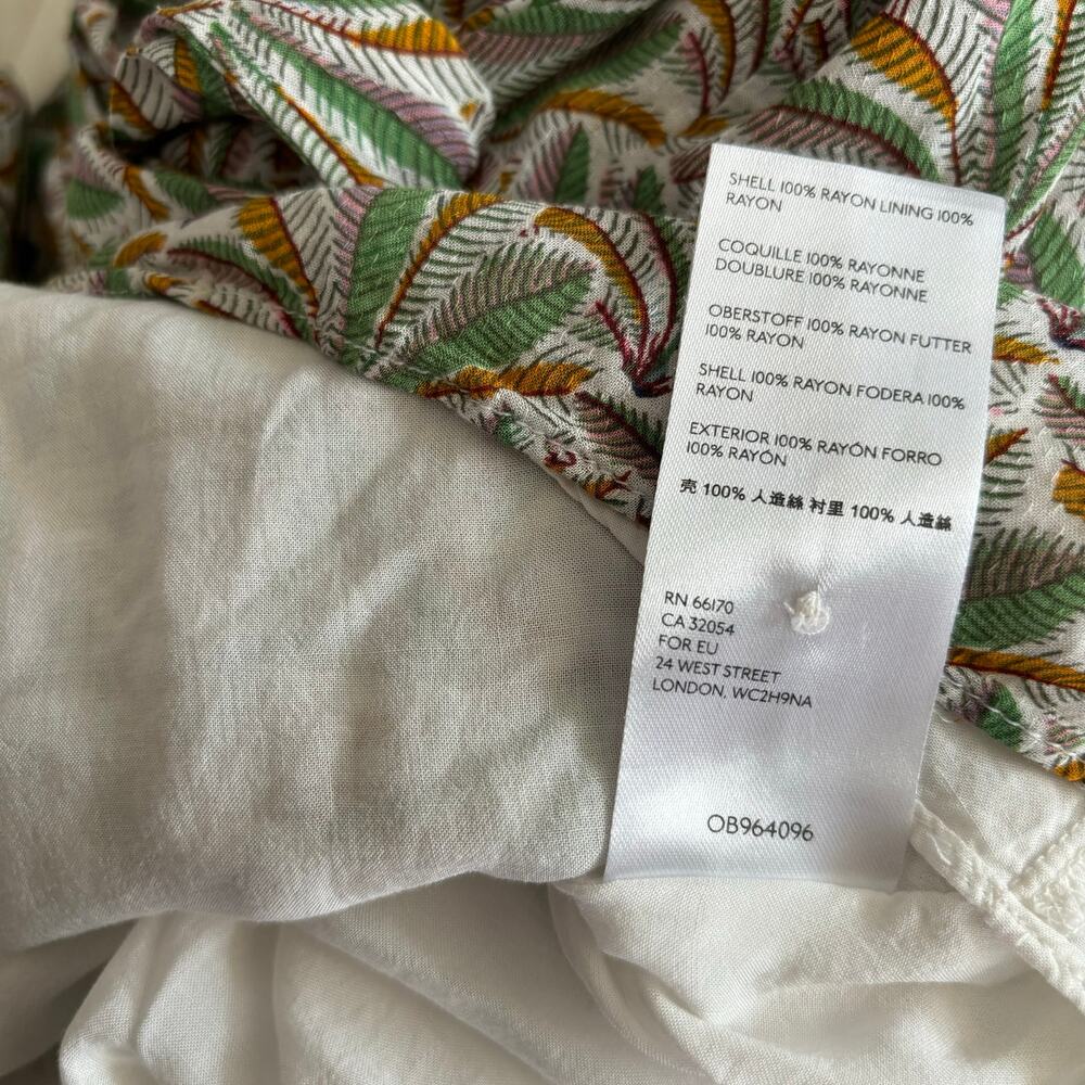 Anthropologie Maddie high-neck halter romper in a green palm/fern Size M VGUC - Picture 8 of 8